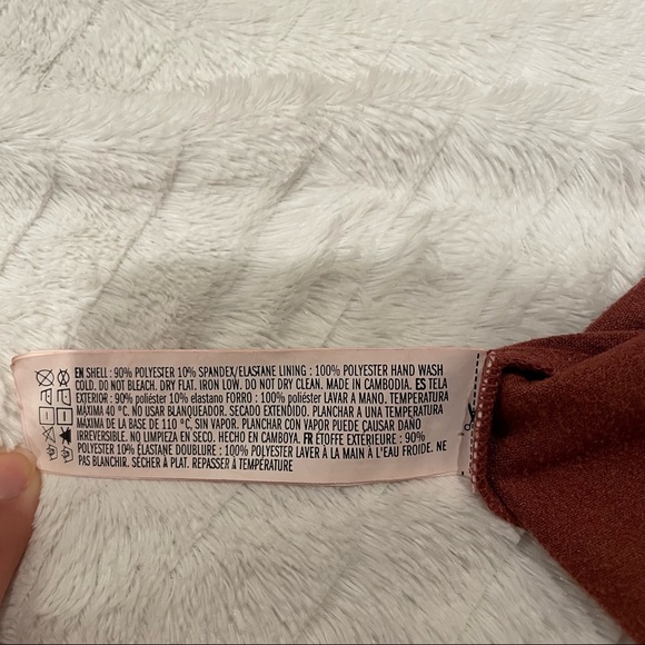 Tan Suede Forever 21 Bodycon Dress with deep wired V neck - Picture 8 of 8